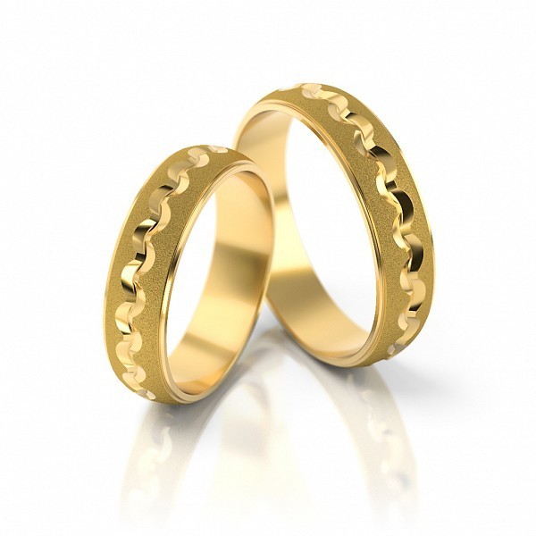 1 Paar Trauringe Hochzeitsringe Gold 585- Breite: 5,0 mm - Stärke: 1,4mm
