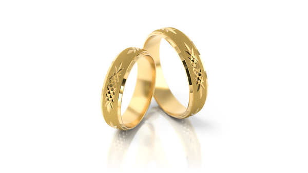 1 Paar Trauringe Hochzeitsringe Gold 585 - Breite: 5,0 mm - Stärke: 1,1mm
