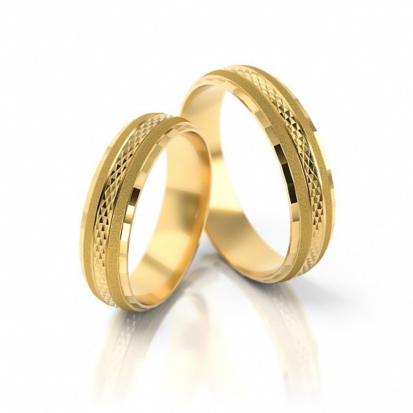 1 Paar Trauringe Hochzeitsringe Gold 585 - Breite: 5,0 mm - Stärke: 1,2mm