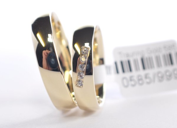 1 Paar Trauringe Hochzeitsringe Gold 333 - Breite: 5,0 mm - Stärke: 1,6mm