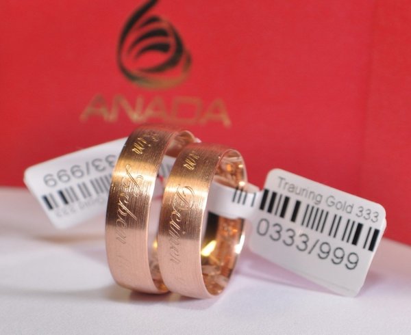 1 Paar Trauringe Hochzeitsringe Gold 585 Inkl. Außengravur - Ring Breite: 6,0 mm