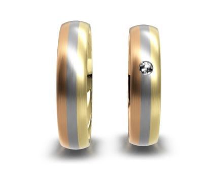 1 Paar Trauringe Hochzeitsringe Gold 333 - mit Diamanten - Breite: 5,0 mm