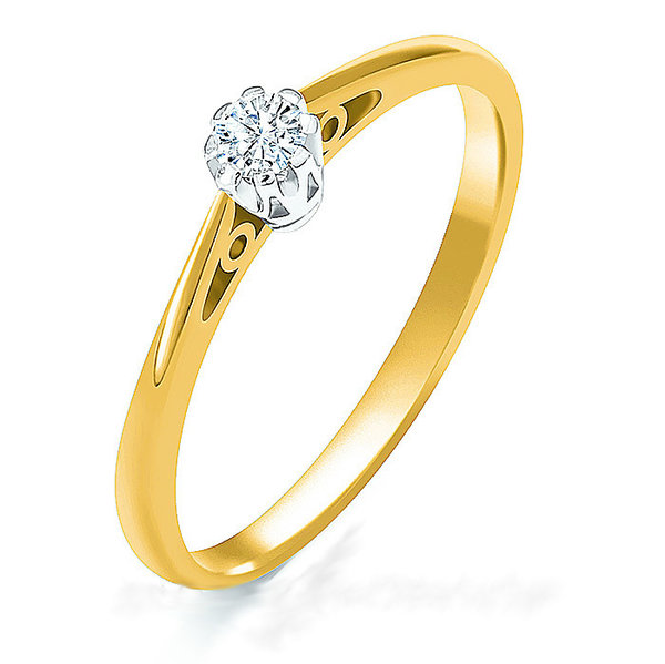 Antragsring-Verlobungsring-Gold 585 mit Diamant 0,11ct