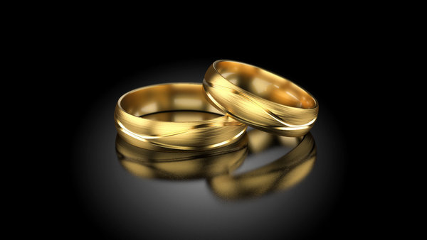 1 Paar Trauringe Hochzeitsringe Gold 333 - Ring Breite: 5mm - Längsmatt
