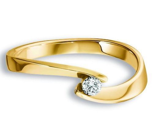 Antragsring-Verlobungsring-Gold 585 - Gelbgold mit Brillant 0,090ct