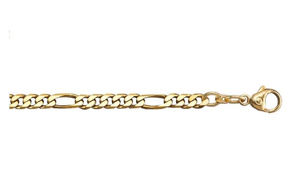 Armband Figaro diamantiert 4,30 mm 585/- Gelbgold - Länge 21cm
