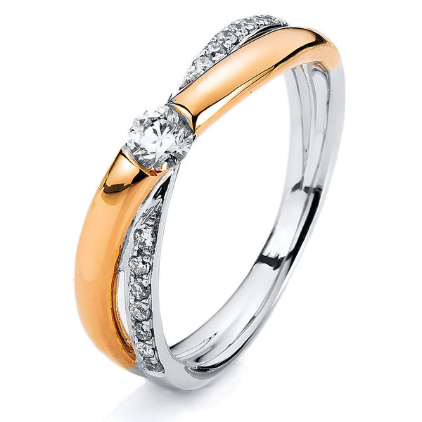 Antragsring-Verlobungsring-Damenring - Gold 750 mit Diamanten-Größe 53