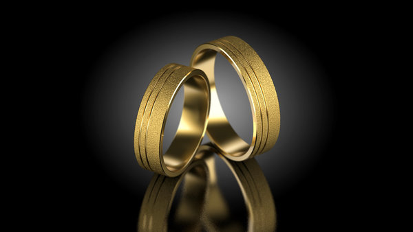 1 Paar Trauringe Hochzeitsringe Gold 585 - Breite: Damenring 4 mm - Herrenring 5 mm - Stärke: 1,4mm