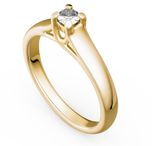 Antragsring - Verlobungsring - Gold 585 Gelbgold Brillant 0,20ct TW/SI - TOP