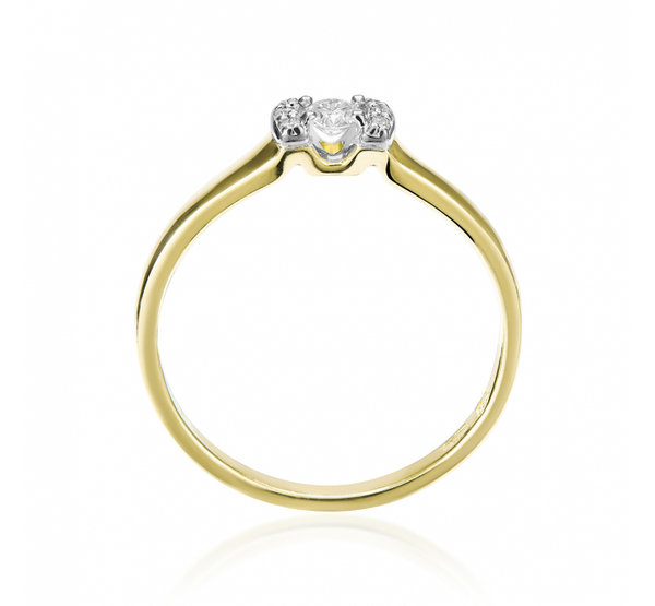 Antragsring-Verlobungsring-Gold 585 mit Diamanten 1x 0,07ct und 6x0,01ct