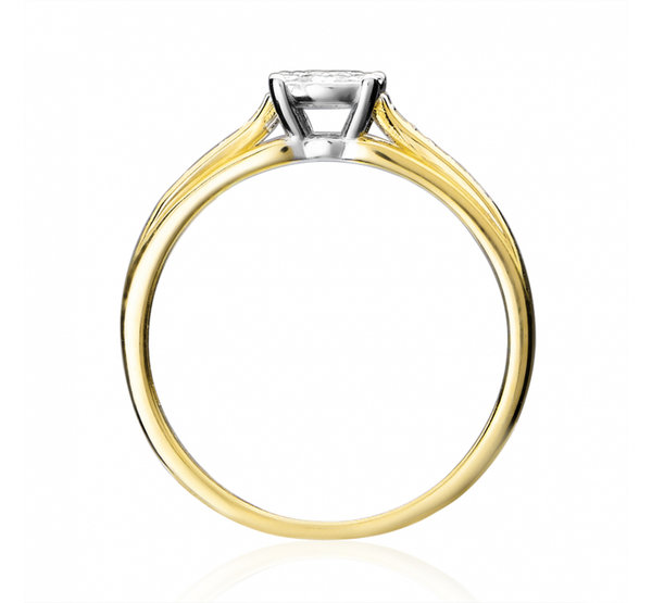 Antragsring-Verlobungsring-Gold 585 mit Diamanten 1x 0,02ct und 18x0,01ct