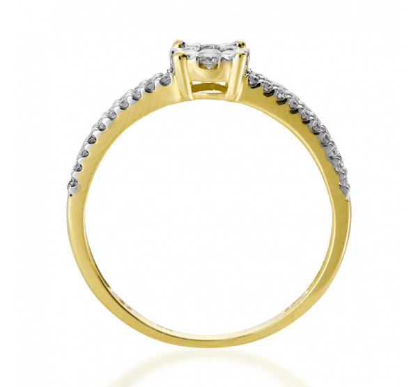 Antragsring-Verlobungsring-Gold 585 mit Diamanten 0,31ct - Bicolor