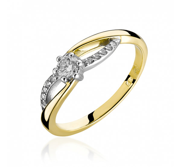Antragsring-Verlobungsring-Gold 585 mit Diamanten 0,20ct - Bicolor