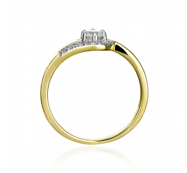 Antragsring-Verlobungsring-Gold 585 mit Diamanten 0,29ct - Bicolor