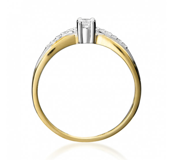 Antragsring-Verlobungsring-Gold 585 mit Diamanten 0,15ct - Bicolor
