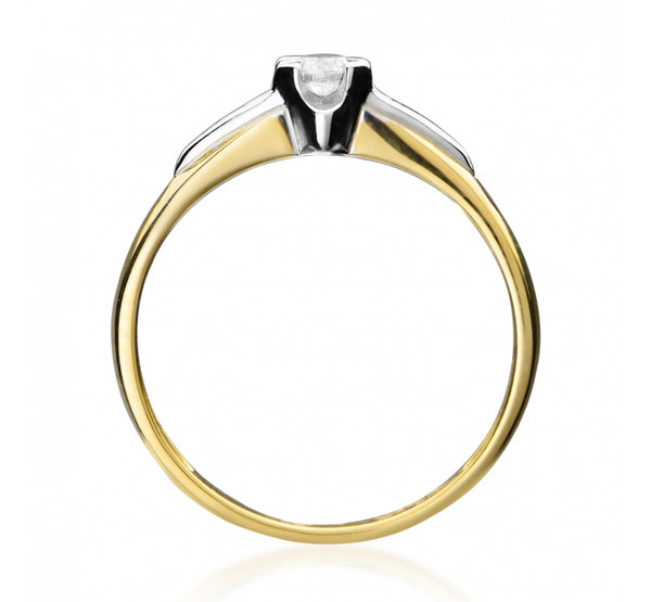 Antragsring - Verlobungsring - Gold 585 mit Diamant 0,10ct - Bicolor