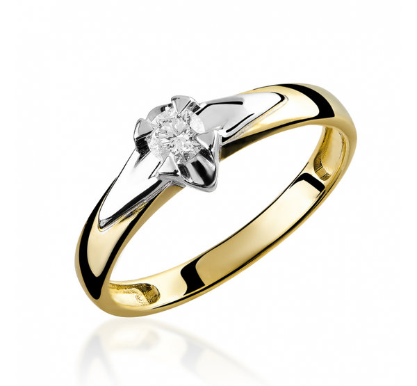 Antragsring - Verlobungsring - Gold 585 mit Diamant 0,10ct - Bicolor