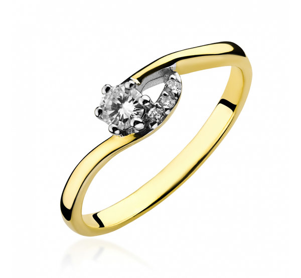 Antragsring - Verlobungsring - Gold 585 mit Diamanten 0,18ct - Bicolor