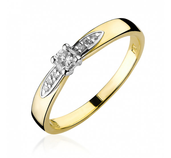 Antragsring - Verlobungsring - Gold 585 mit Diamanten 0,13ct - Bicolor