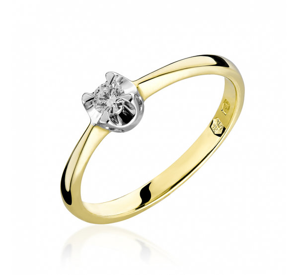 Antragsring - Verlobungsring - Gold 585 mit Diamant 0,10ct oder 0,20ct - Bicolor
