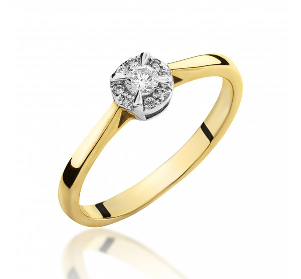 Antragsring - Verlobungsring - Gold 585 mit Diamanten 0,15ct - Bicolor