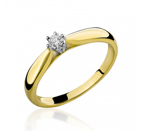 Antragsring - Verlobungsring - Gold 585 mit Diamant 0,05ct oder 0,10ct - Bicolor