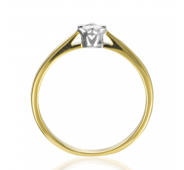 Antragsring - Verlobungsring - Gold 585 mit Diamant 0,10ct oder 0,15ct - Bicolor