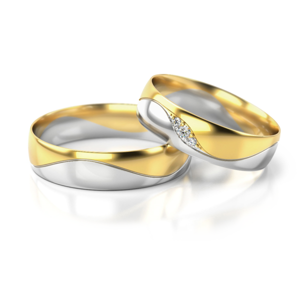 Ein Paar Trauringe Eheringe Hochzeitsringe Rotgold Gelbgold Swarovski Steine