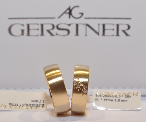 Trauringe - Gerstner - 28493 - Gold 585 mit 5 Brillanten 0,038ct