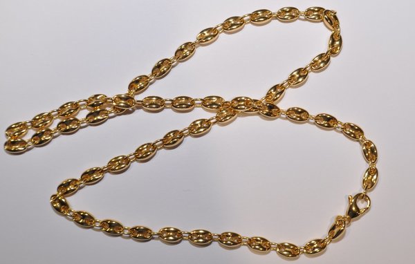 Goldkette Gold 585 Schiffsanker / Bohnenkette Breite 5,5mm - Länge 50cm