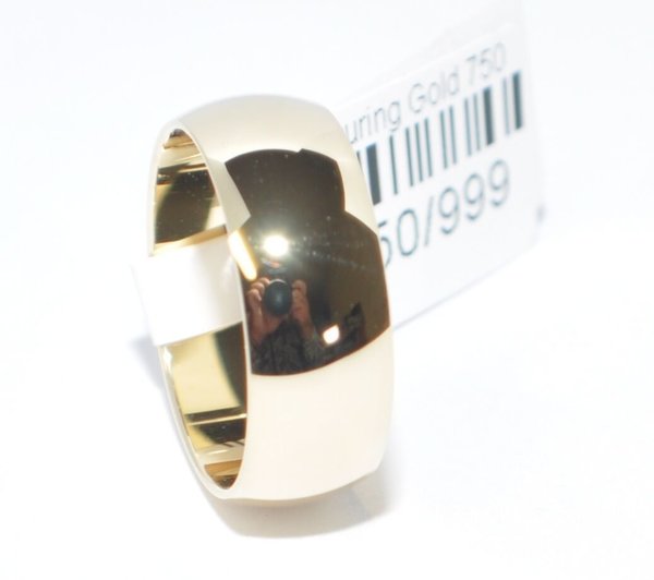 1-Trauring-Ehering-Hochzeitsring-Gold-750-Poliert - Breite 7mm - Stärke: 1,50 mm