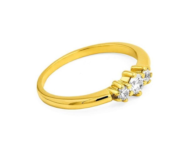 Verlobungsring - Gold 585 - Gelbgold - Poliert - 3x Zirkonia