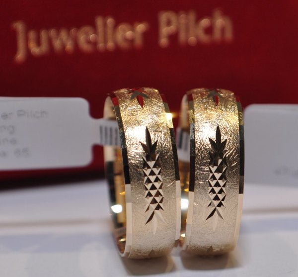 1 Paar Trauringe Hochzeitsringe Gold 585 - Breite: 7,0 mm - Stärke: 1,3mm