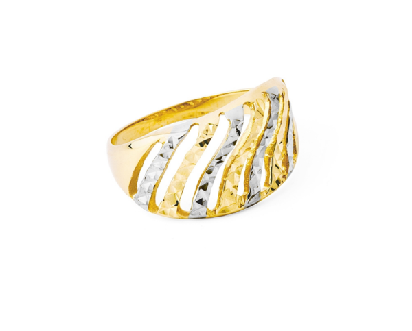 Damenring - Gold 585 - Gelbgold - Diamantiert / Poliert