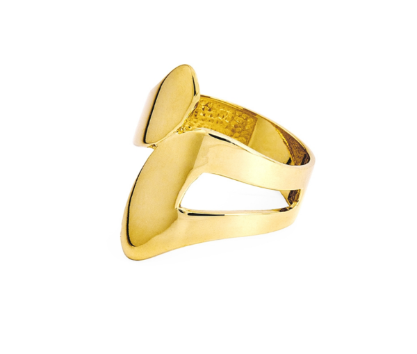 Damenring - Gelbgold 585 - ohne Steine - außergewöhnliche Form - Poliert