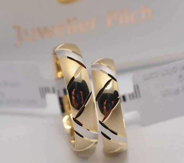 1 Paar Trauringe Eheringe Hochzeitsringe Gold 333 - Breite 5mm - Höhe 1,50mm TOP