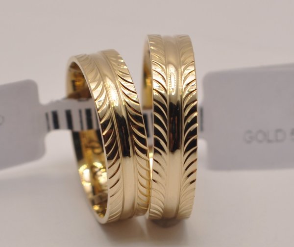 1 Paar Trauringe Hochzeitsringe Gold 585 - Breite: 5mm - Stärke: 1,1mm