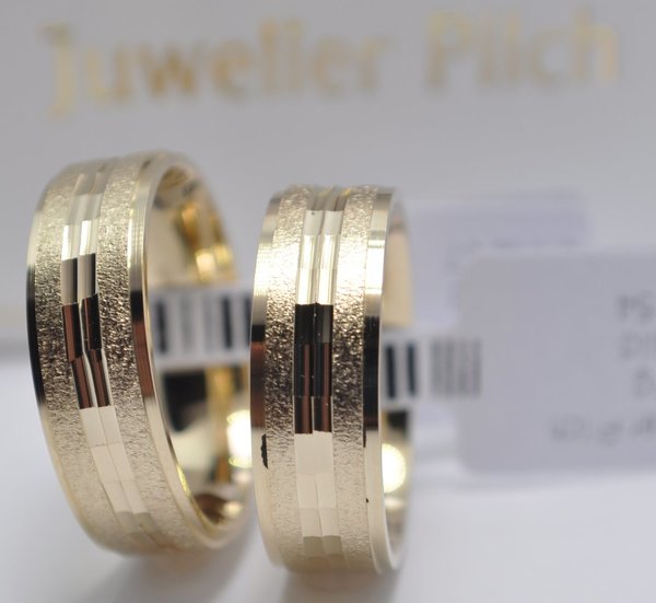 1 Paar Trauringe Eheringe Hochzeitsringe Gold 585 - Breite 6mm - Höhe 1,50mm TOP
