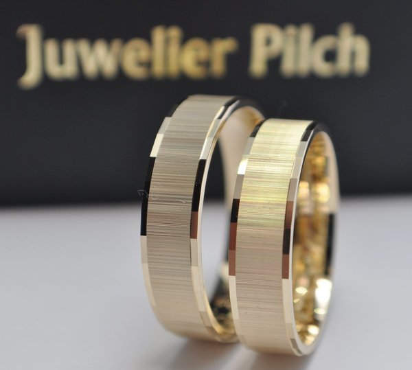1 Paar Trauringe Hochzeitsringe Gold 585 - Breite: 5,0 mm - Stärke: 1,5mm