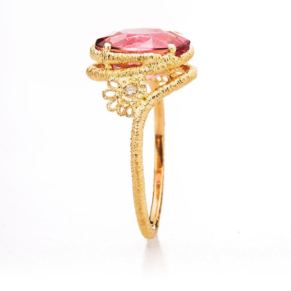Theresa-Ring Roségold 750 - mit Pink-Turmalin und Brillanten