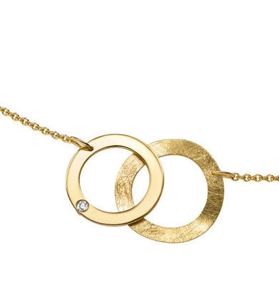 Collier aus Gold 333 mit Zirkonia und modischen Ringen