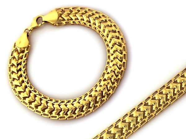 Armband Damenarmband - Gold 585 - Breite 9,5mm - Gold 14K - Gelbgold