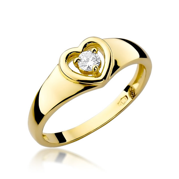 Antragsring - Verlobungsring - Gold 585 Gelb- oder Weißgold mit Diamant 0,04ct. oder  0,10ct.