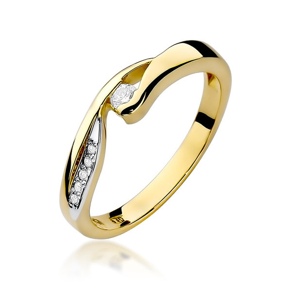 Antragsring - Verlobungsring - Gold 585 Gelb- oder Weißgold mit Hauptstein Diamant 0,05ct.