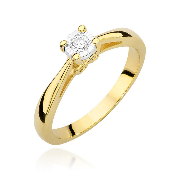 Antragsring in Gelb- oder Weißgold 585 mit Diamant 0,08 ct.
