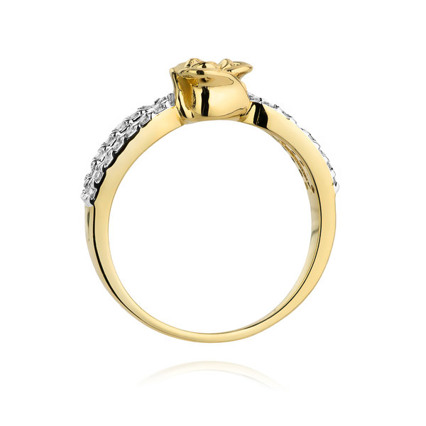 Verlobungsring in Gelb- oder Weißgold 585 mit Diamanten 0,16 ct.