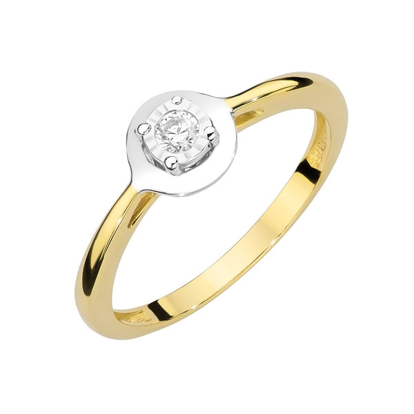 Verlobungsring in Gelb- oder Weißgold 585 mit Diamant 0,08 ct.