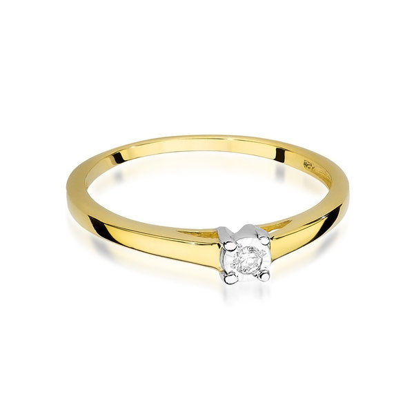 Verlobungsring in Gelb- oder Weißgold 585 mit Diamant 0,03 ct.