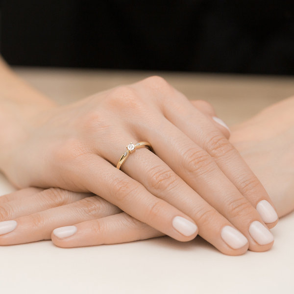 Verlobungsring in Weiß- oder Gelbgold 585 mit Brillanten