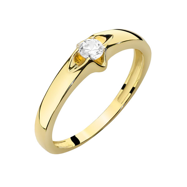 Verlobungsring - Gelb-/Weißgold 585 mit einem Brillanten 0,12 ct.